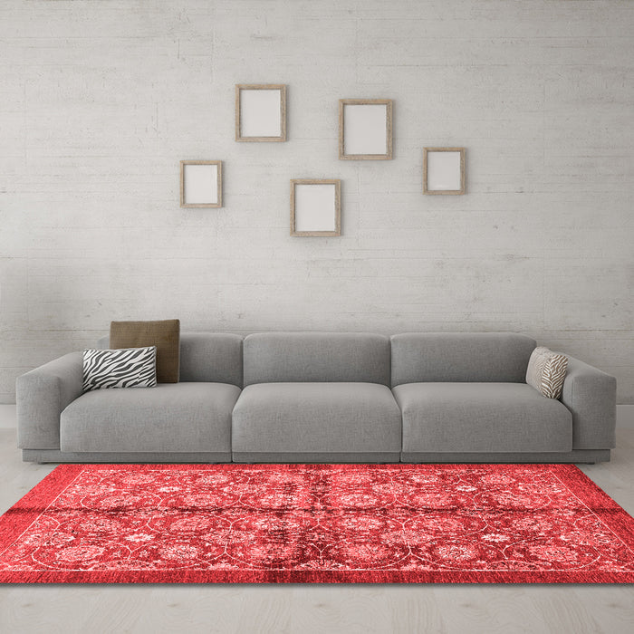 Modern Red Washable Rugs