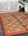 Abstract Red Modern Rug in Family Room, abs3211