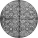 Round Machine Washable Abstract Gray Modern Rug, wshabs3211gry