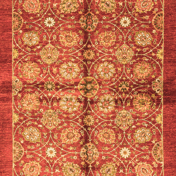 Machine Washable Abstract Orange Modern Area Rugs, wshabs3211org