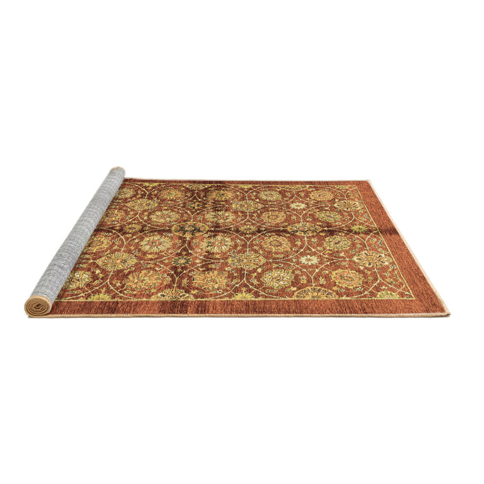Sideview of Machine Washable Abstract Brown Modern Rug, wshabs3211brn