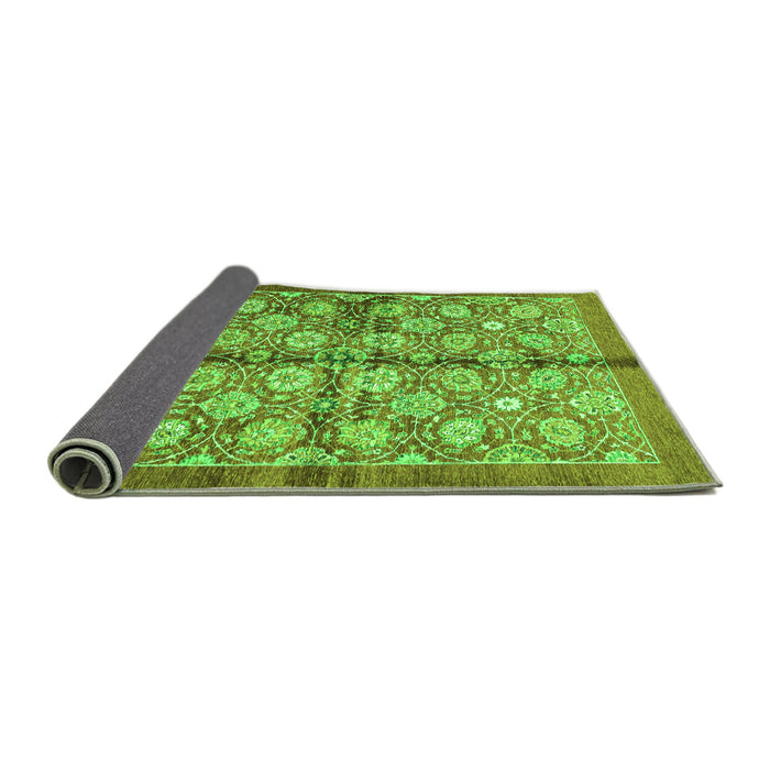 Sideview of Abstract Green Modern Rug, abs3211grn