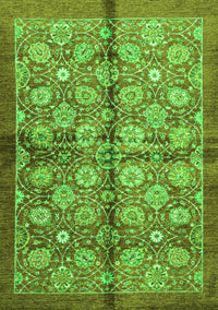 Abstract Green Modern Rug, abs3211grn