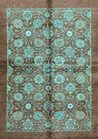 Abstract Light Blue Modern Rug, abs3211lblu