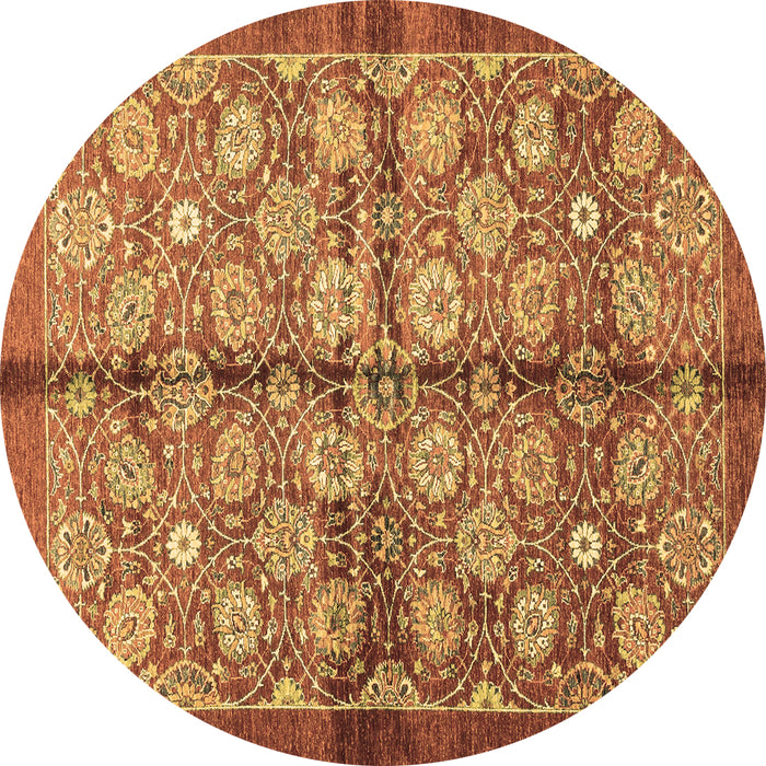 Round Abstract Brown Modern Rug, abs3211brn