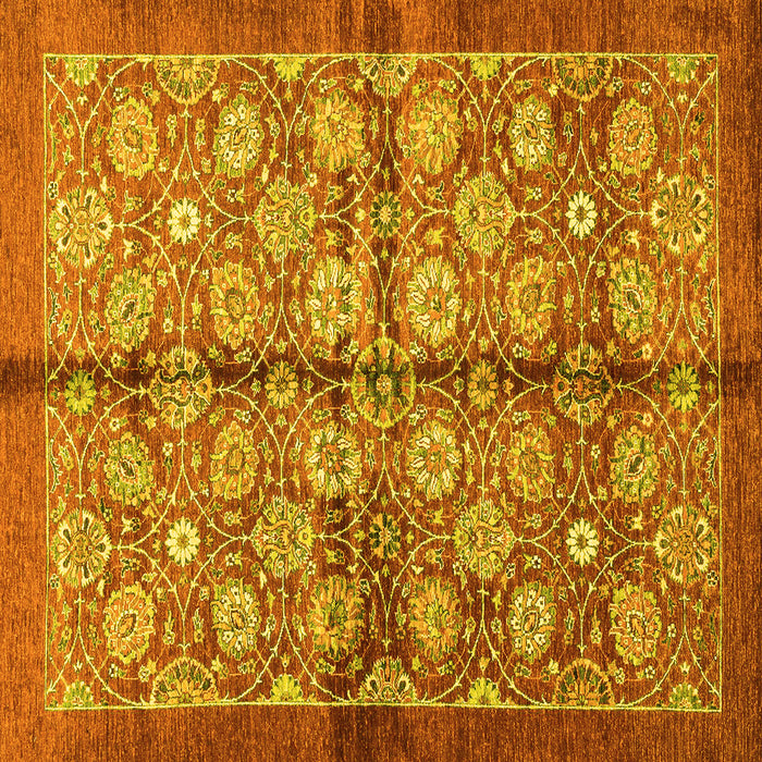 Square Machine Washable Abstract Yellow Modern Rug, wshabs3211yw