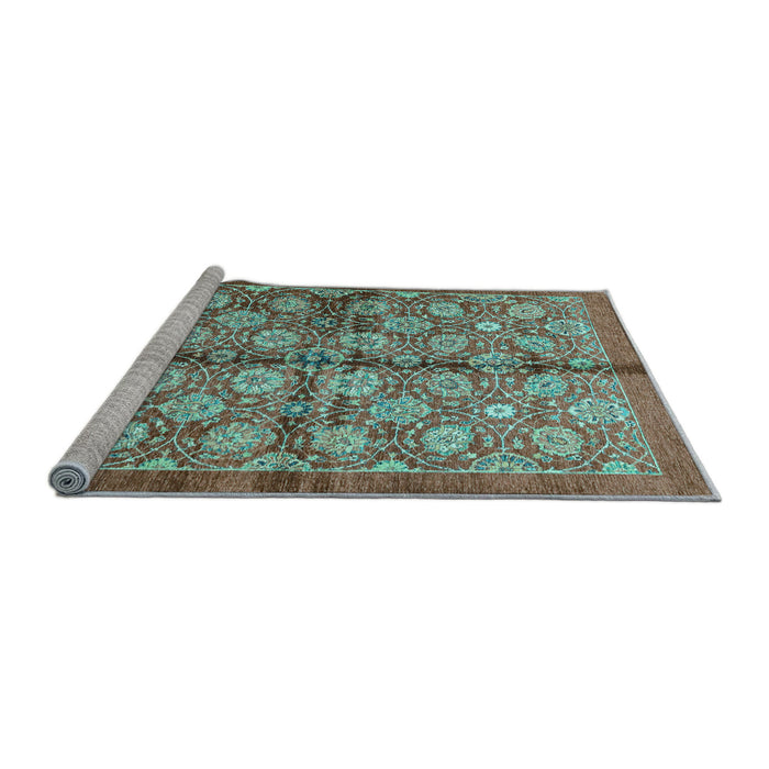 Sideview of Machine Washable Abstract Light Blue Modern Rug, wshabs3211lblu
