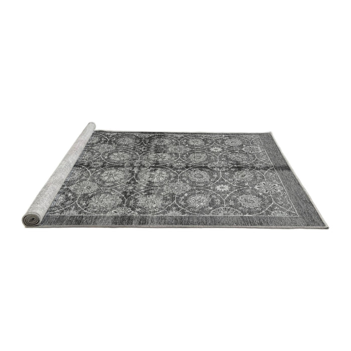 Sideview of Machine Washable Abstract Gray Modern Rug, wshabs3211gry