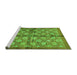 Sideview of Machine Washable Abstract Green Modern Area Rugs, wshabs3211grn