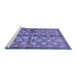 Sideview of Machine Washable Abstract Blue Modern Rug, wshabs3211blu