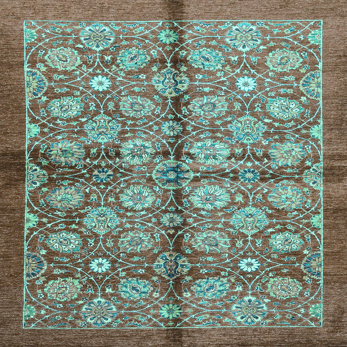 Square Abstract Light Blue Modern Rug, abs3211lblu