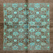 Square Abstract Light Blue Modern Rug, abs3211lblu