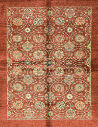 Machine Washable Abstract Red Rug, wshabs3211