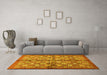 Machine Washable Abstract Yellow Modern Rug in a Living Room, wshabs3211yw