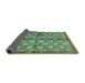 Sideview of Abstract Turquoise Modern Rug, abs3211turq