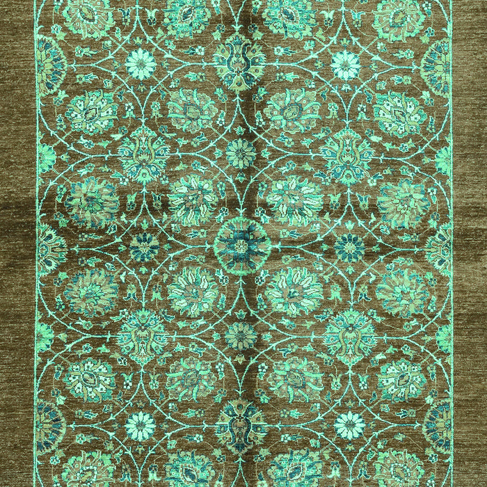 Machine Washable Abstract Turquoise Modern Area Rugs, wshabs3211turq