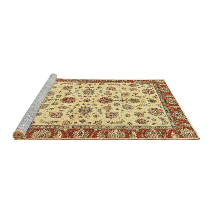Sideview of Machine Washable Abstract Red Rug, wshabs3212