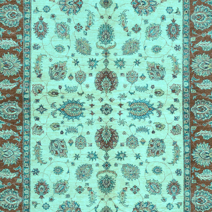 Machine Washable Oriental Light Blue Traditional Rug, wshabs3212lblu