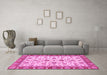 Machine Washable Oriental Pink Traditional Rug in a Living Room, wshabs3212pnk