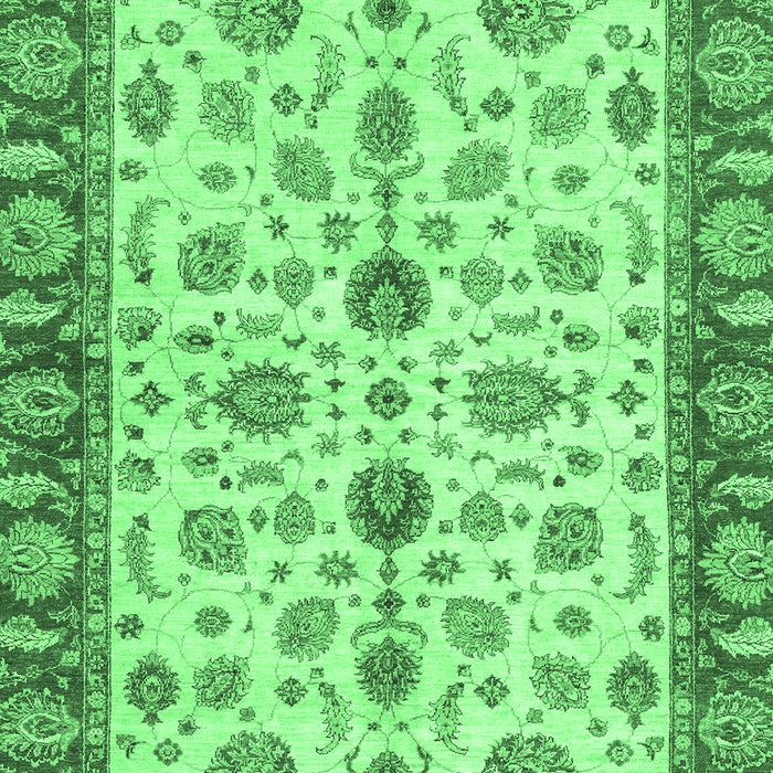 Machine Washable Oriental Emerald Green Traditional Area Rugs, wshabs3212emgrn