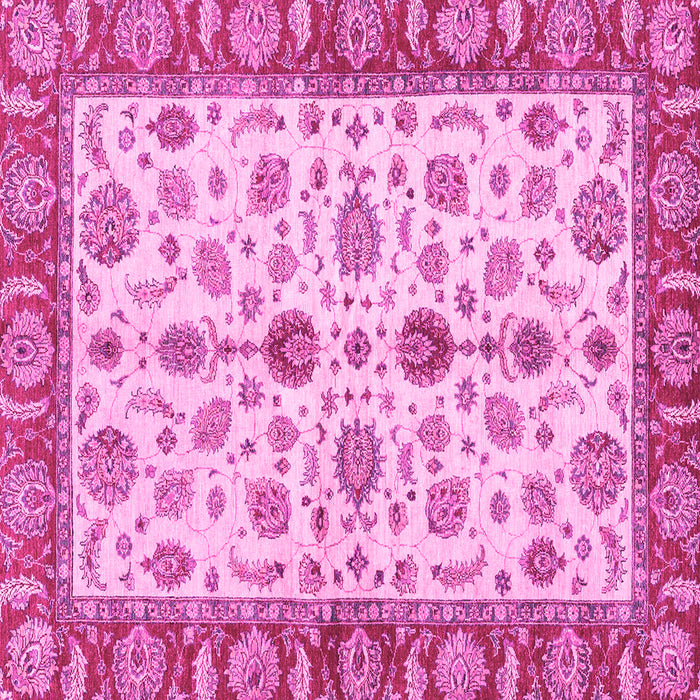 Square Machine Washable Oriental Pink Traditional Rug, wshabs3212pnk