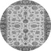 Round Machine Washable Oriental Gray Traditional Rug, wshabs3212gry