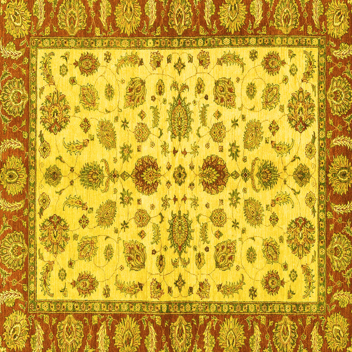 Square Oriental Yellow Traditional Rug, abs3212yw