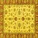 Square Oriental Yellow Traditional Rug, abs3212yw