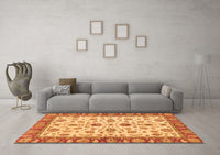 Machine Washable Oriental Orange Traditional Rug, wshabs3212org