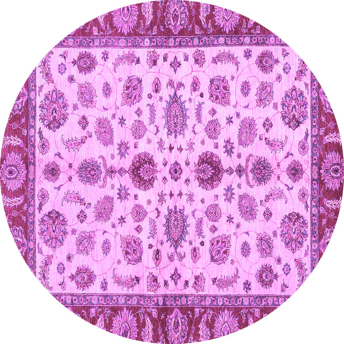 Round Oriental Purple Traditional Rug, abs3212pur
