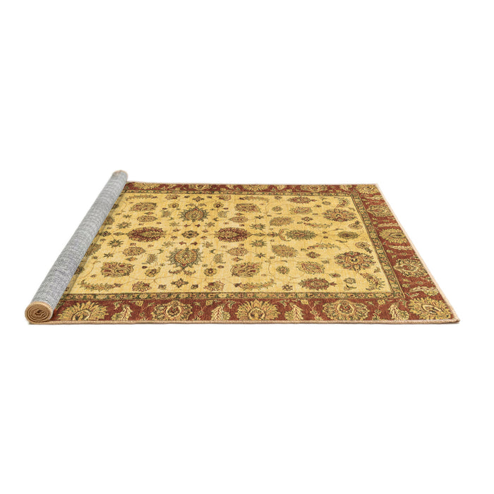 Sideview of Machine Washable Oriental Brown Traditional Rug, wshabs3212brn