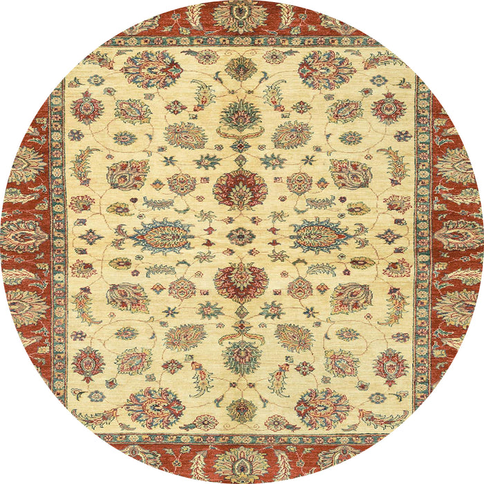 Round Abstract Red Oriental Rug, abs3212