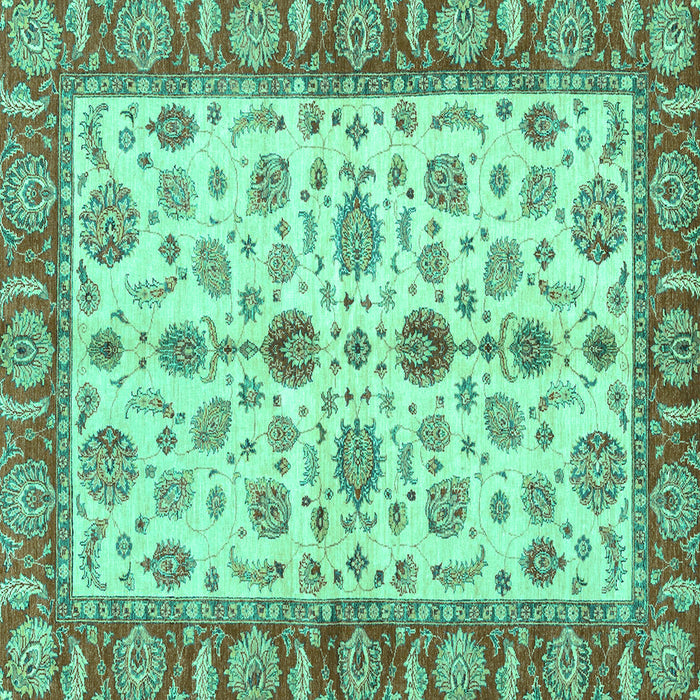 Square Oriental Turquoise Traditional Rug, abs3212turq