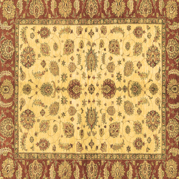 Square Oriental Brown Traditional Rug, abs3212brn