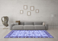 Machine Washable Oriental Blue Traditional Rug, wshabs3212blu