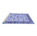 Sideview of Machine Washable Oriental Blue Traditional Rug, wshabs3212blu