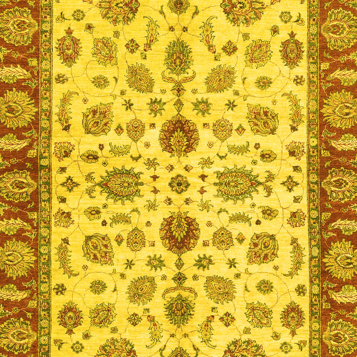Machine Washable Oriental Yellow Traditional Rug, wshabs3212yw
