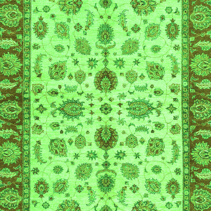 Machine Washable Oriental Green Traditional Area Rugs, wshabs3212grn