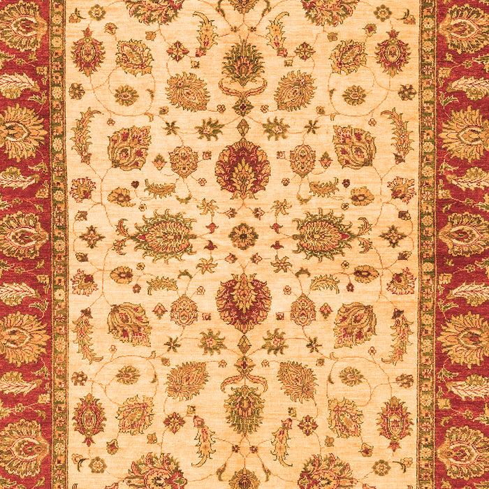 Machine Washable Oriental Orange Traditional Area Rugs, wshabs3212org