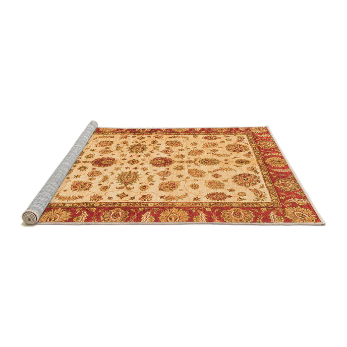 Sideview of Machine Washable Oriental Orange Traditional Area Rugs, wshabs3212org