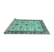 Sideview of Machine Washable Oriental Light Blue Traditional Rug, wshabs3212lblu