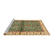 Sideview of Machine Washable Abstract Saddle Brown Rug, wshabs3213