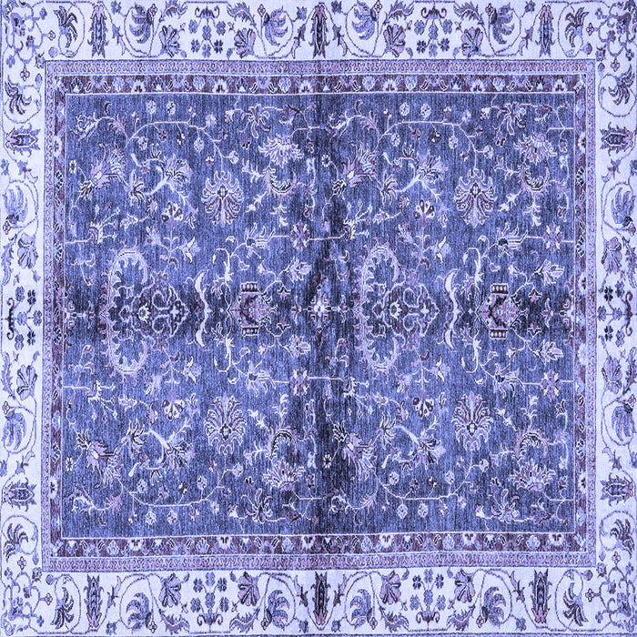 Square Machine Washable Oriental Blue Traditional Rug, wshabs3213blu