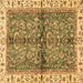 Square Machine Washable Oriental Brown Traditional Rug, wshabs3213brn