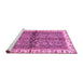 Sideview of Machine Washable Oriental Pink Traditional Rug, wshabs3213pnk