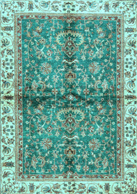 Oriental Light Blue Traditional Rug, abs3213lblu