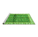 Sideview of Machine Washable Oriental Green Traditional Area Rugs, wshabs3213grn