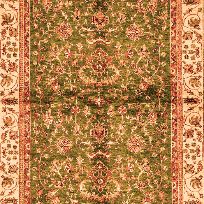 Machine Washable Oriental Orange Traditional Area Rugs, wshabs3213org