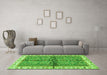 Machine Washable Oriental Green Traditional Area Rugs in a Living Room,, wshabs3213grn