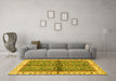 Machine Washable Oriental Yellow Traditional Rug in a Living Room, wshabs3213yw